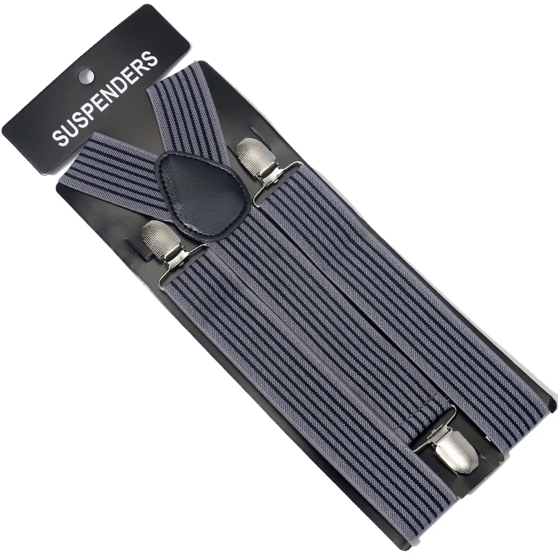 work suspenders 3.5cm Wide Adjustable 3 Clips Denim Braces For Mens Male