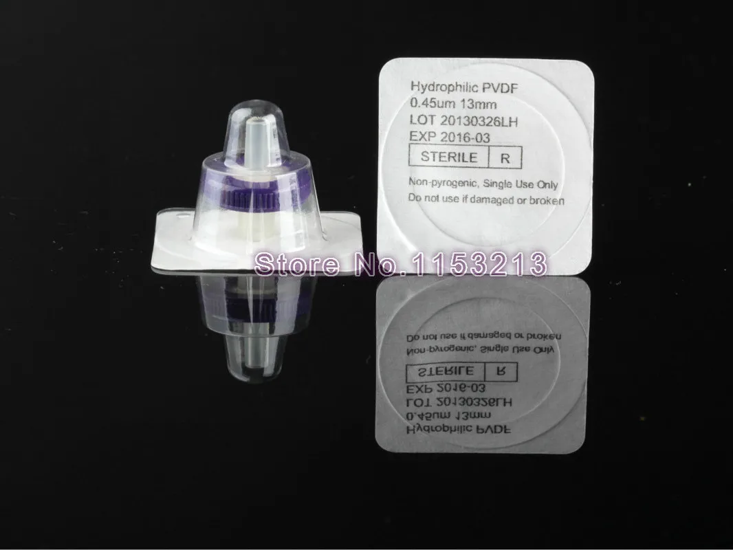 

50pcs/lot disposable Sterile Needle filter GC injector needle PVDF membrane syringe filter sterile oil filter 13mm/0.45um