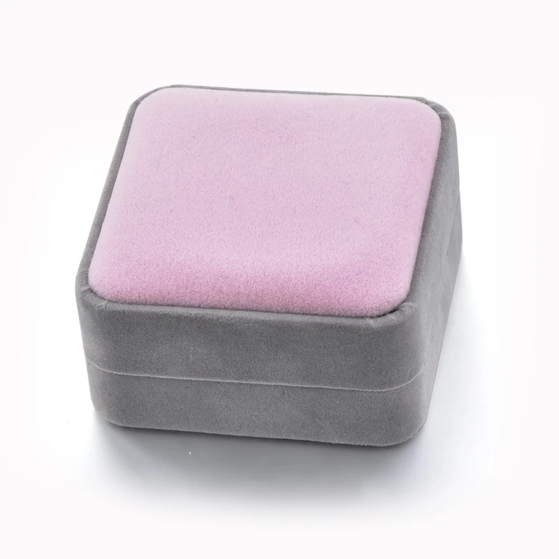 Attrtto розовый и серый плюшевый браслет коробка патчи упаковочная коробка для ожерелья Браслет серьги ювелирные изделия Упаковка плюшевая коробка SXR190001
