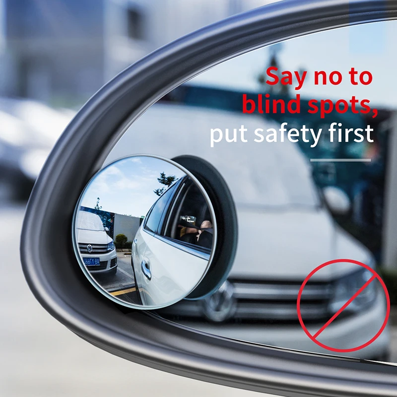 Car Blind Spot Mirror 2Pcs Auto Wide Angle Side HD Round Anti Fog Rear View for Parking Convex