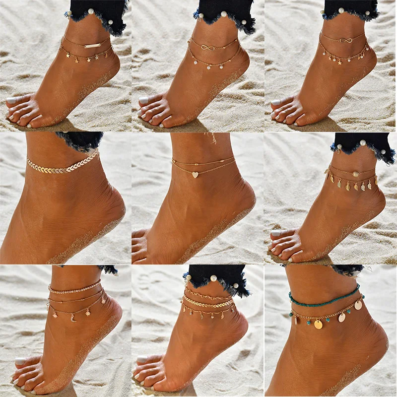 

Bohemia Beads Ankle Bracelet for Women Leg Chain Round Tassel Anklet Vintage Foot Jewelry Accessories