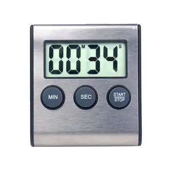

1pc Durable Digital Timer Minute Second Timer Digital Timer Stainless Steel Timer for Gym Cooking