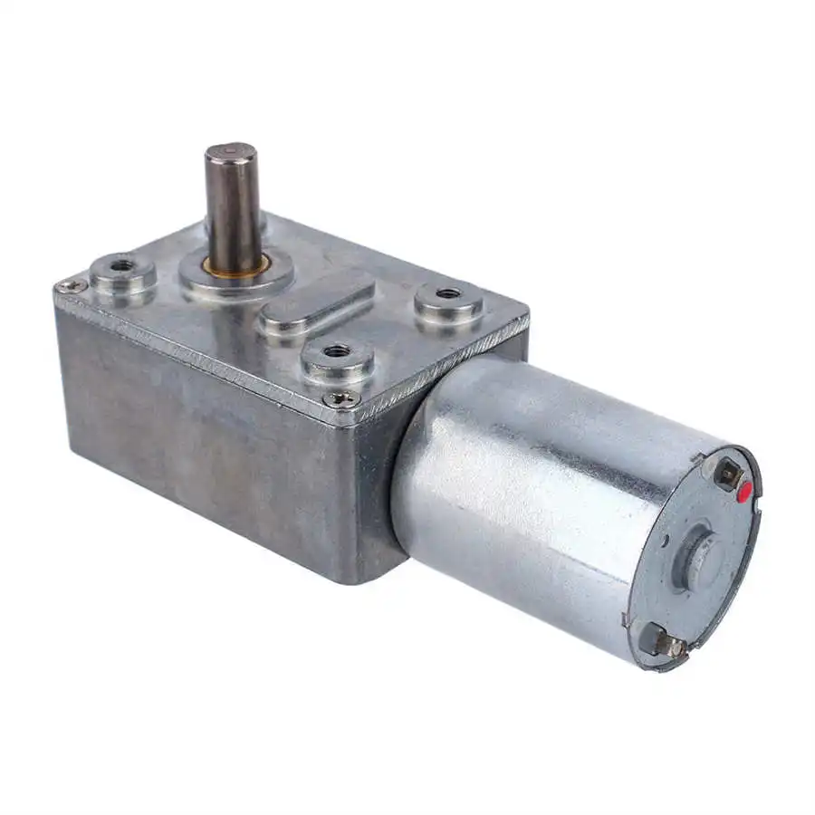 12V DC Geared Motor Metal Gear High Torque Turbine Turbo Worm Reduction Motor for Electrical Appliances 3RPM