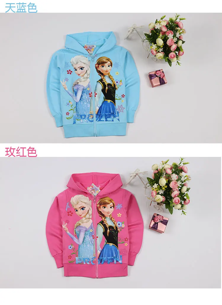 Disney Frozen/ хлопковое пальто для девочек; кардиган; сезон весна-осень; Детская рубашка с капюшоном; детская толстовка; куртка; Верхняя одежда для девочек