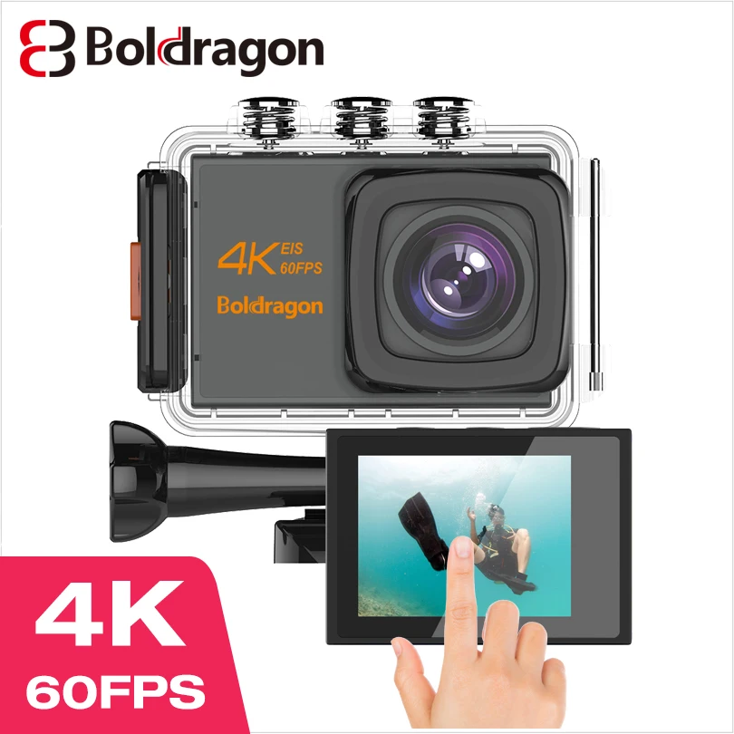 Экшн камера Boldragon B39 4K 60FPS 20 МП EIS 2 0 &quotIPS сенсорный ЖК дисплей двойной микрофон Wi Fi