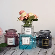 Креативная стеклянная ваза домашний маленький гидропонный цветочный горшок прозрачная ваза украшение сушеный цветок маленькая коричневая бутылка