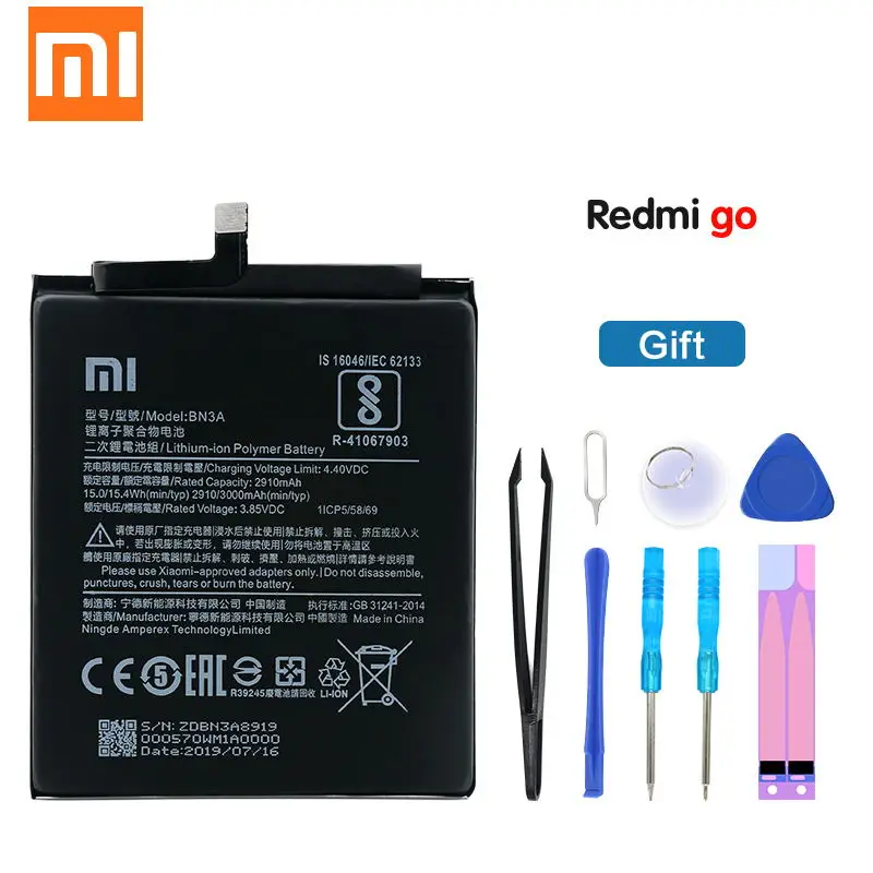 Аккумулятор для телефона Xiao mi BN3A для Xiao mi Red mi Go, сменный аккумулятор 3000 мАч, аккумулятор для телефона большой емкости с инструментами