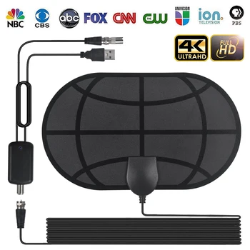 

4K Digital HDTV Aerial Indoor Amplified Antenna 960 Miles Range With HD1080P DVB-T2 Freeview TV For Local Channels Broadcast