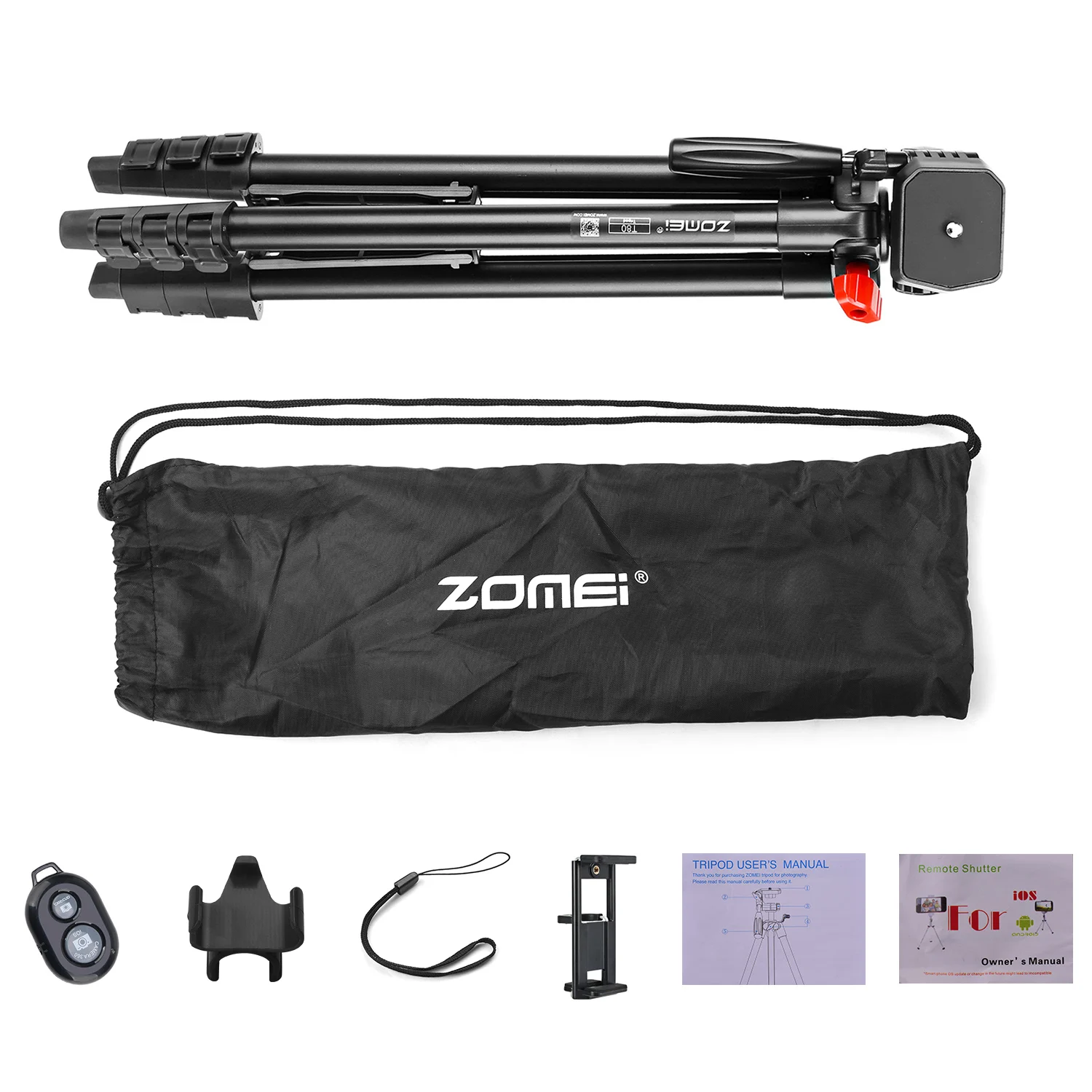 ZOMEi T80 легкий штатив для телефона для iPhone, samsung, HUAWEI, мобильный телефон, триподы для GoPro, Экшн-камера