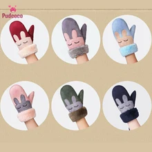 Pudcoco/детские варежки с плюшевым рисунком; зимние детские перчатки для девочек и мальчиков; милые теплые регулируемые меховые перчатки с плюшевым рисунком