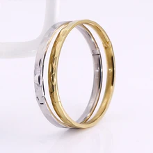 

2022 high quality fashion smooth water shadow open stainless steel bracelet