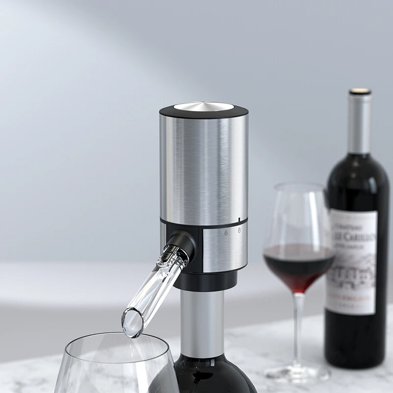 Stainless steel Battery Operated Electric Wine Decanter Wine Aerator And Dispenser