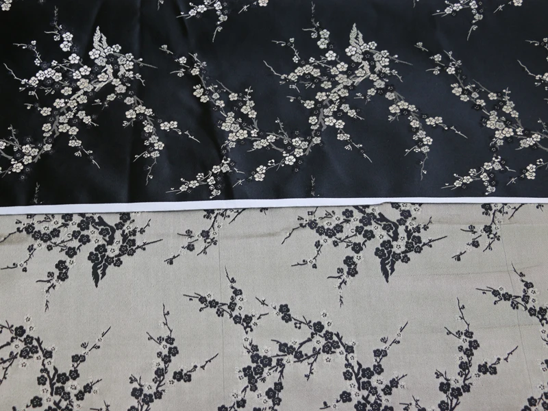 Brocado-Material 29" breit | 1 Meter | 2 Meter | 5 Meter chinesischer Pflaumen-Blumen-Brokat-Viskose-Bastelstoff – Detail 32