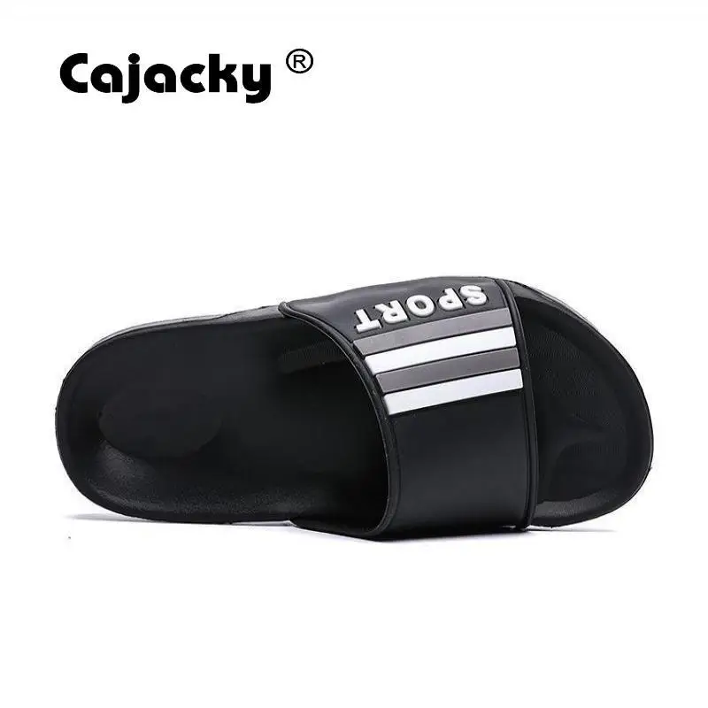 Cajacky/мужские тапочки; домашние дышащие тапочки; повседневная мужская обувь; нескользящие мужские шлепанцы; сезон весна-лето; Уличная обувь - Цвет: Black