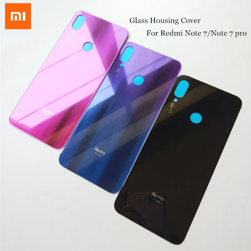 

Xiaomi Redmi Note 7/Note 7 pro Housing Cover Original Glass Smooth skin Back Battery Cover Panel Rear Door Housing Case &logo