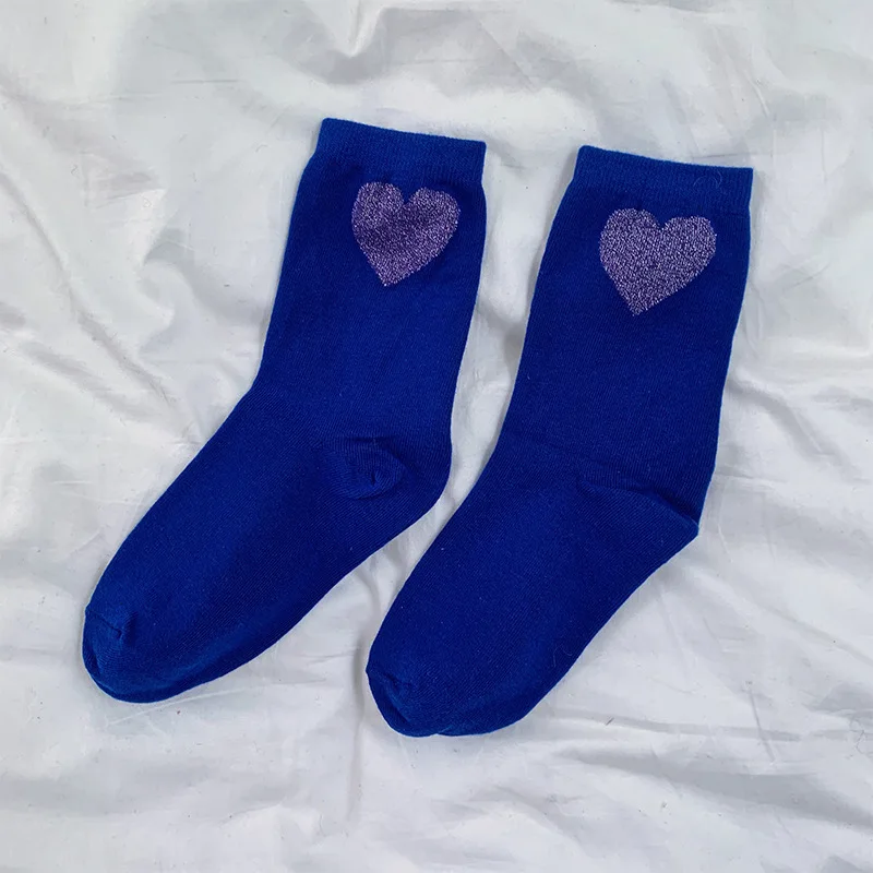 blue SP&CITY японская модная модель в стиле «любящее сердце» короткие носки женские Харадзюку контракт Цвет носки до лодыжки хипстер искусство низкая милые носочки голени носки - Цвет: blue