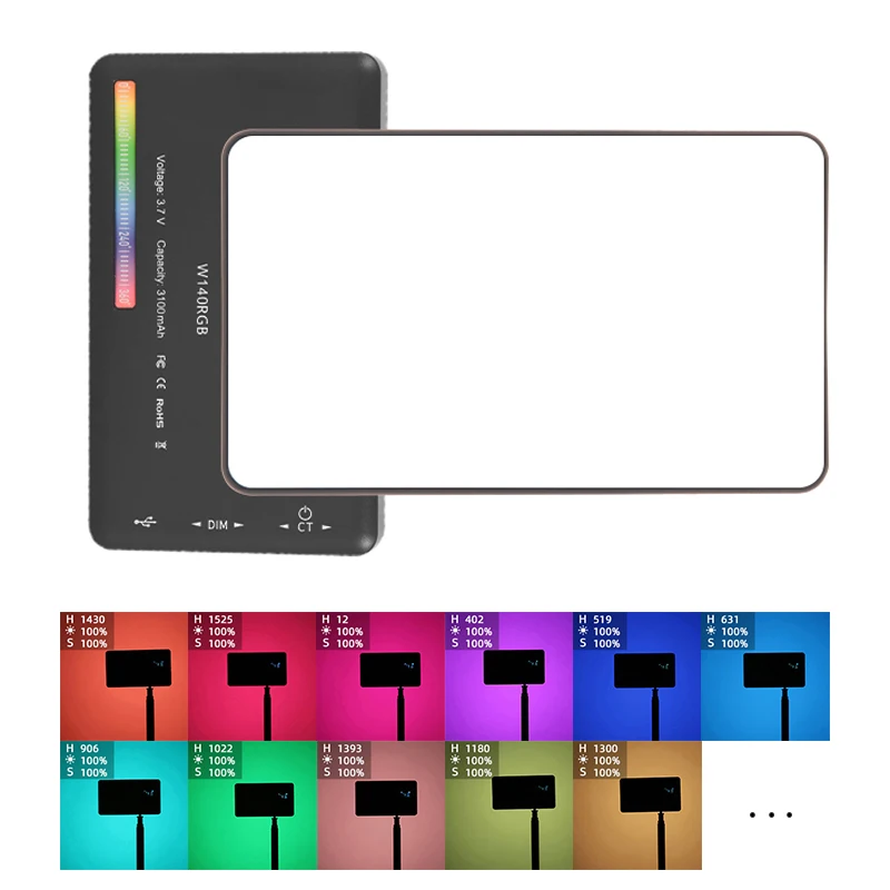 RGB-светильник светодиодсветодиодный полноцветная для видеосъемки 3100 мА · ч 2500-9000