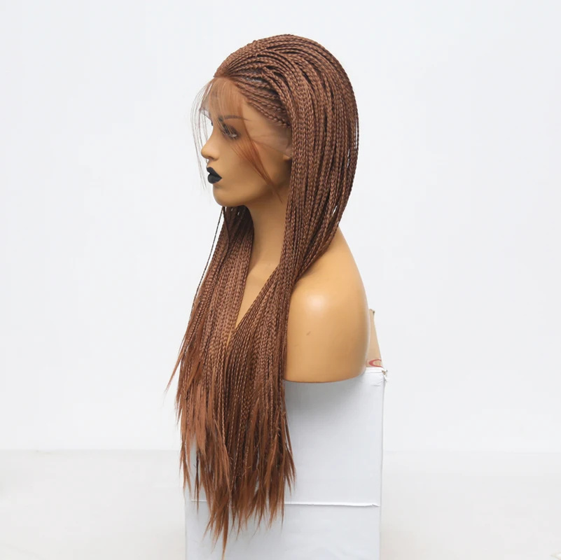 Charisma натуральные волосы синтетический парик фронта шнурка коричневый цвет плетеная коробка Плетеный с волосами младенца плетеные парики