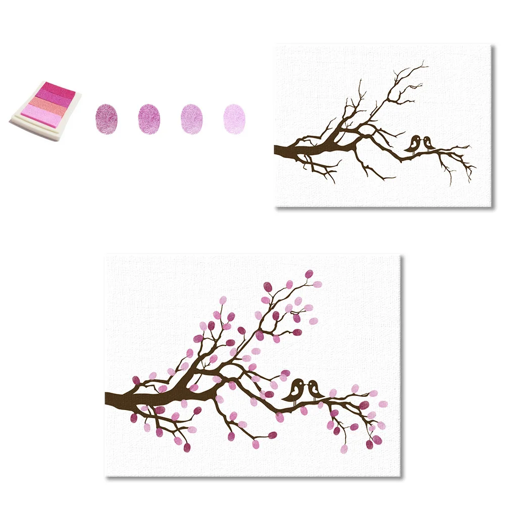 

Couple Birds Fingerprint Painting Wedding Laibin Attendance Holiday Party Activity Decorative Painting New Style Fpbd013