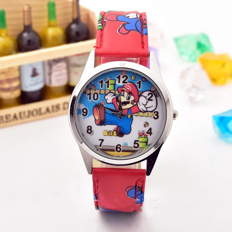 Juguetes de Super Mario Bros dibujo de Mario Odyssey para niños y niñas, relojes de pulsera de cuarzo para estudiantes, figuras de juguetes para regalar