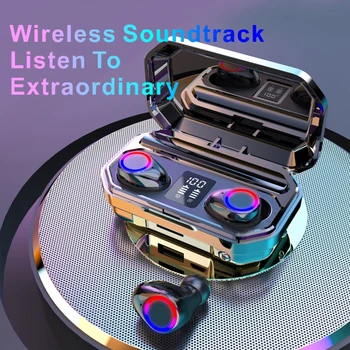 

New Wireless Bluetooth Earphones Headphones With Microphone 2000mAh LED Sport Waterproof Music Gaming Headset Video Earbuds