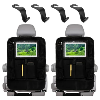 

Car Seat Organizer Bag Auto Seat Back Protectors Touch Screen Tablet Holder for Kids and Toddlers with 4 hooks