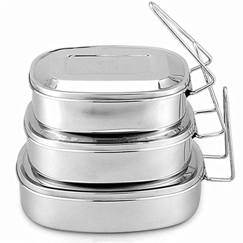 Металлическая коробка для завтрака Bento нержавеющая сталь 1 уровневый экологичный