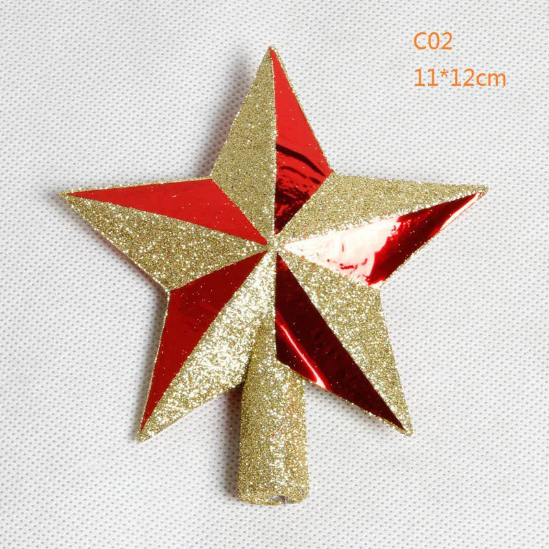 9/14/18cm Glitter Star Treetop Christmas Tree Decoration Home Garden Xmas Tree Toppers Accessories Christmas Ornaments Supplies - Цвет: Tree Top 5