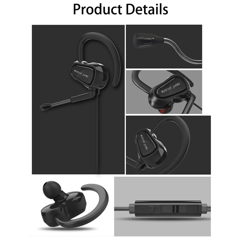 1 Set Gaming Earphones with HD Mic 3 5Mm Wired Stereo Headset 1 Pcs 2 in 1 Type C Headphone Adapter