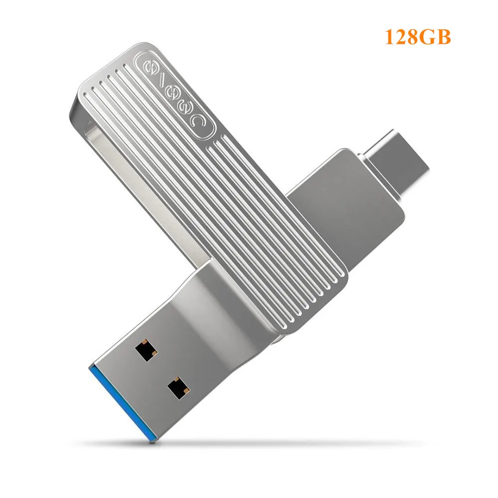 Xiaomi Jessis U диск 32 Гб 64 Гб 128 ГБ рекордер USB 3,0-type-C двойной интерфейс флэш-накопитель OTG диск памяти для телефона планшета ПК - Цвет: 128GB