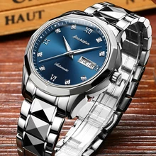 

JSDUN Luxury Fashion Blue Dial Watch For Men Sapphire Crystal Automatic Mechanical Wristwatches Waterproof Watches Relogio Femin
