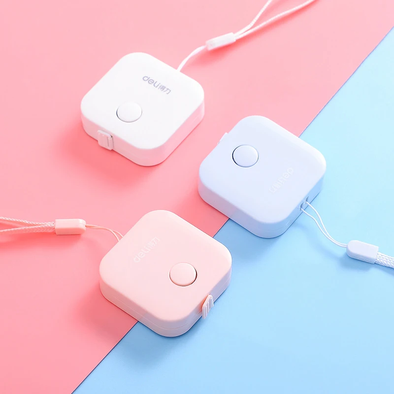 

1 Pc Candy Color Leather Ruler Box School Supply Tape Measure Portable Retractable Ruler Centimeter Inch Roll Tape Sewing Tools