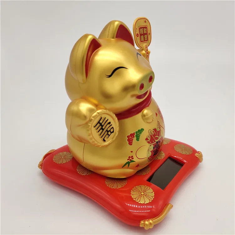 AliExpress Электрический Солнечный машинки игрушечная кошка автомобиль установлен счастливый кот свинья декоративные аксессуары для автомобиля