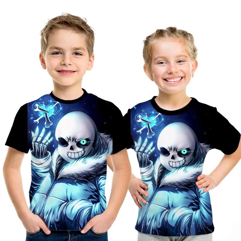 Футболка с героями мультфильмов «Undertale sans» г., новая летняя детская футболка с персонажами из мультфильмов Детская футболка с короткими рукавами и 3D-принтом забавная футболка для мальчиков и девочек - Цвет: picture color