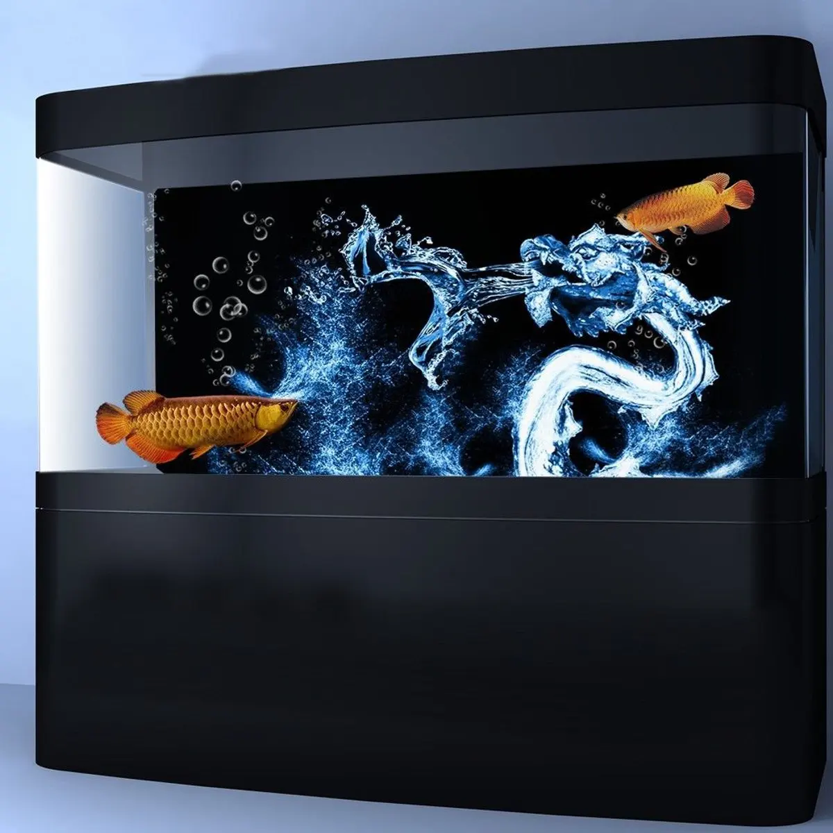 

HD Water Dragon Aquarium Background Poster Fish Tank Background Painting Decorations Adhesive Paper Landscape Decorative Decals