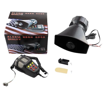 

Car Horn with MIC Loud Motorcycle Siren Vehicle Truck Warning Alarm Loudspeaker Plastic Police Firemen 5 Sound DC 12V 100W