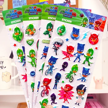 

Original PJ Masks Stickers Catboy Owlette Gek Children Paste Puzzle Genuine Pj Masks Action Anime Cartoon Stickers Kid Toys Gift