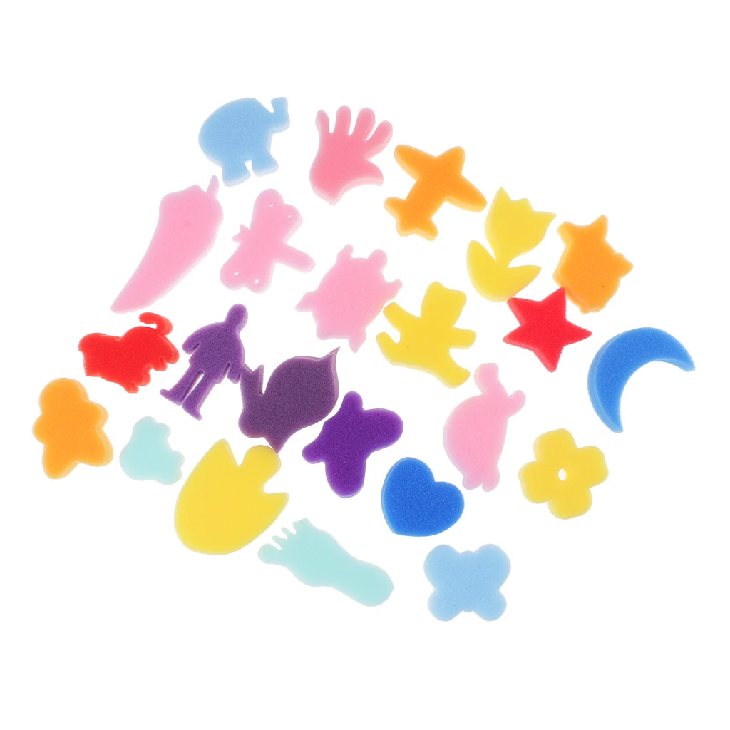 24 Pieces Children Child Creative Art Tools Sponge Painting Watercolor