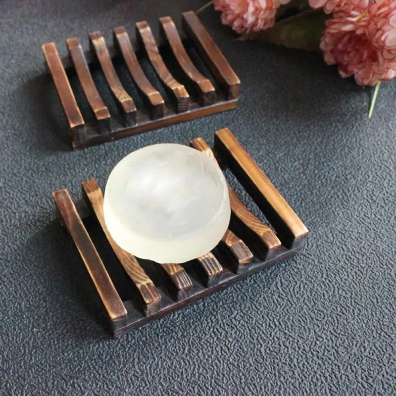 Estante depósito de jabón con plato de madera Natural/bambú, soporte de bandeja de jabón, plato de ducha de baño Acc