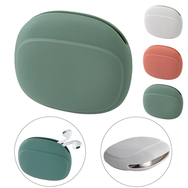 

NEW Headphone Storage Box Cute coin purse Portable Data Cable Simple Mobile Phone Data Cable Organizing Bag Silicone Storage Box