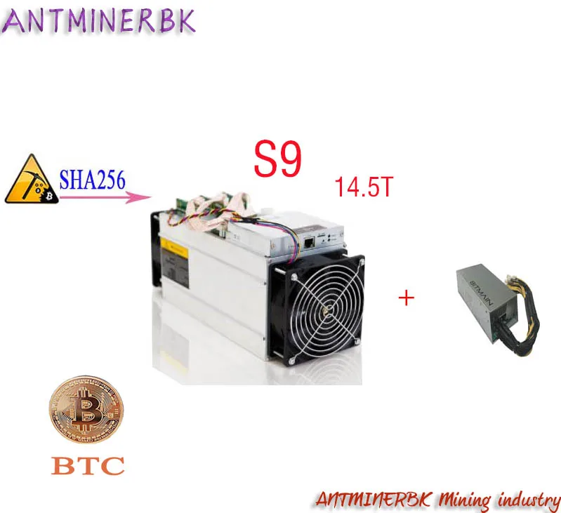 

Б/у Майнер Antminer S9 14,5 T 1372 th/s Bitmain с блоком питания S9 Биткойн Майнер 16 нм Вт Майнер поставляется в течение 24 часов