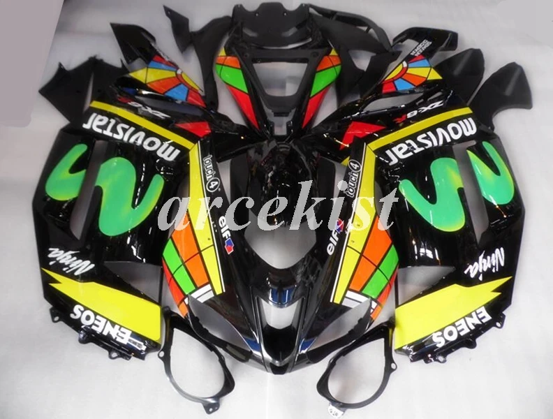 4 подарки ABS мотоцикл полный обтекатель комплект подходит для Kawasaki ZX6R 2007 2008 ZX-6R 07 08 ниндзя 636 Кузов Набор черный желтый