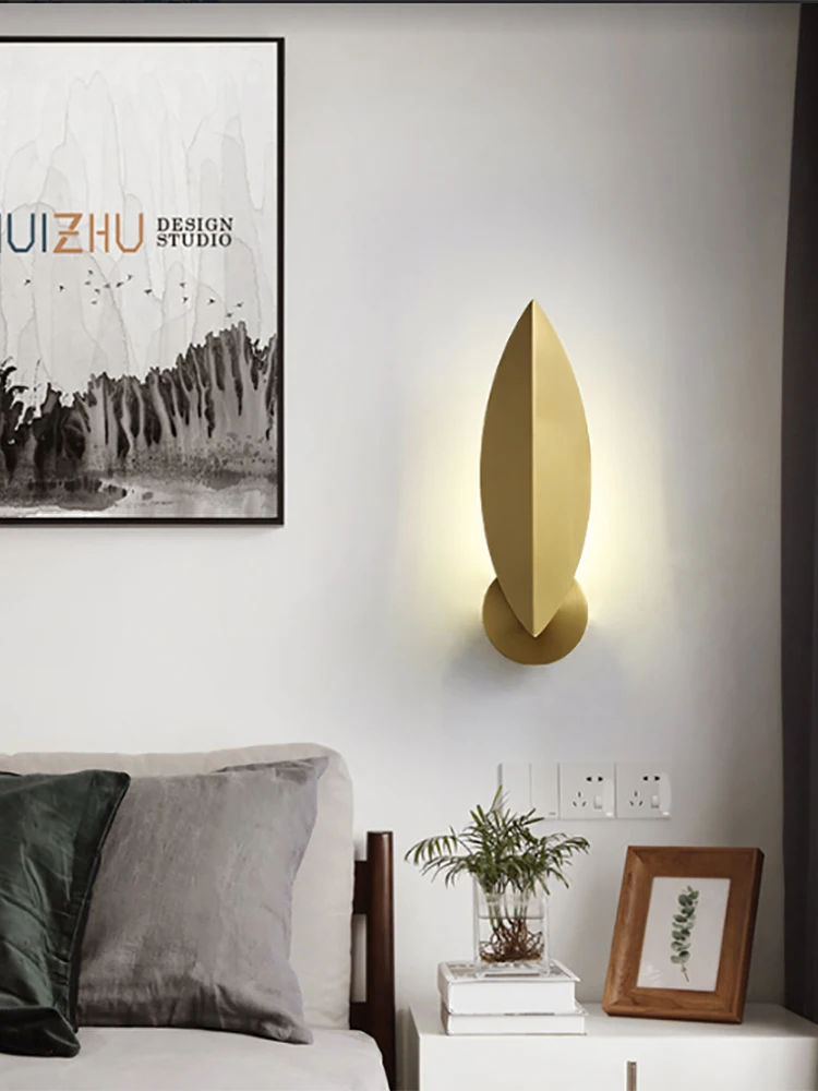 Настенный светильник MOONSHADOW светодиодный из латуни 220 В|Комнатные настенные LED