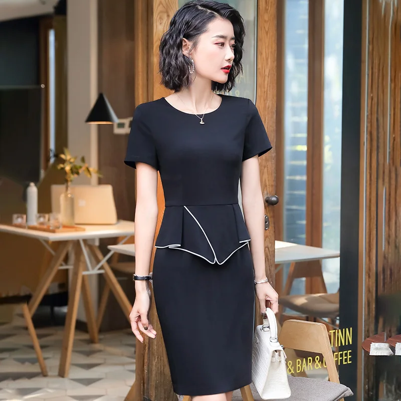 

Business Dress Mock Two-Piece Women's 2020 Spring Summer Korean-style Slim Fit Beauty Salon Jewelry Store Work Clothes Skirt