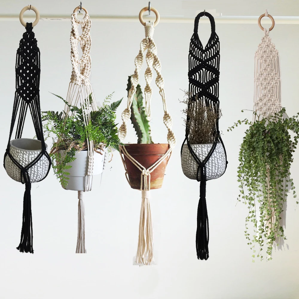 

New arrival 100% handmade macrame plant hanger pot tray pot hanger