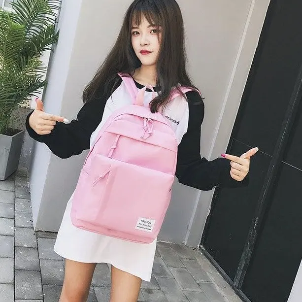 

2019 Spring New Style Korean-style Harajuku High School Students Backpack Solid Color Large-Volume MORI Series Backpack