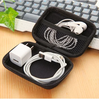 

Zipper Earphone Case Leather Earphone Storage Box Portable USB Cable Organizer Carrying Hard Bag For Coin Memory Card