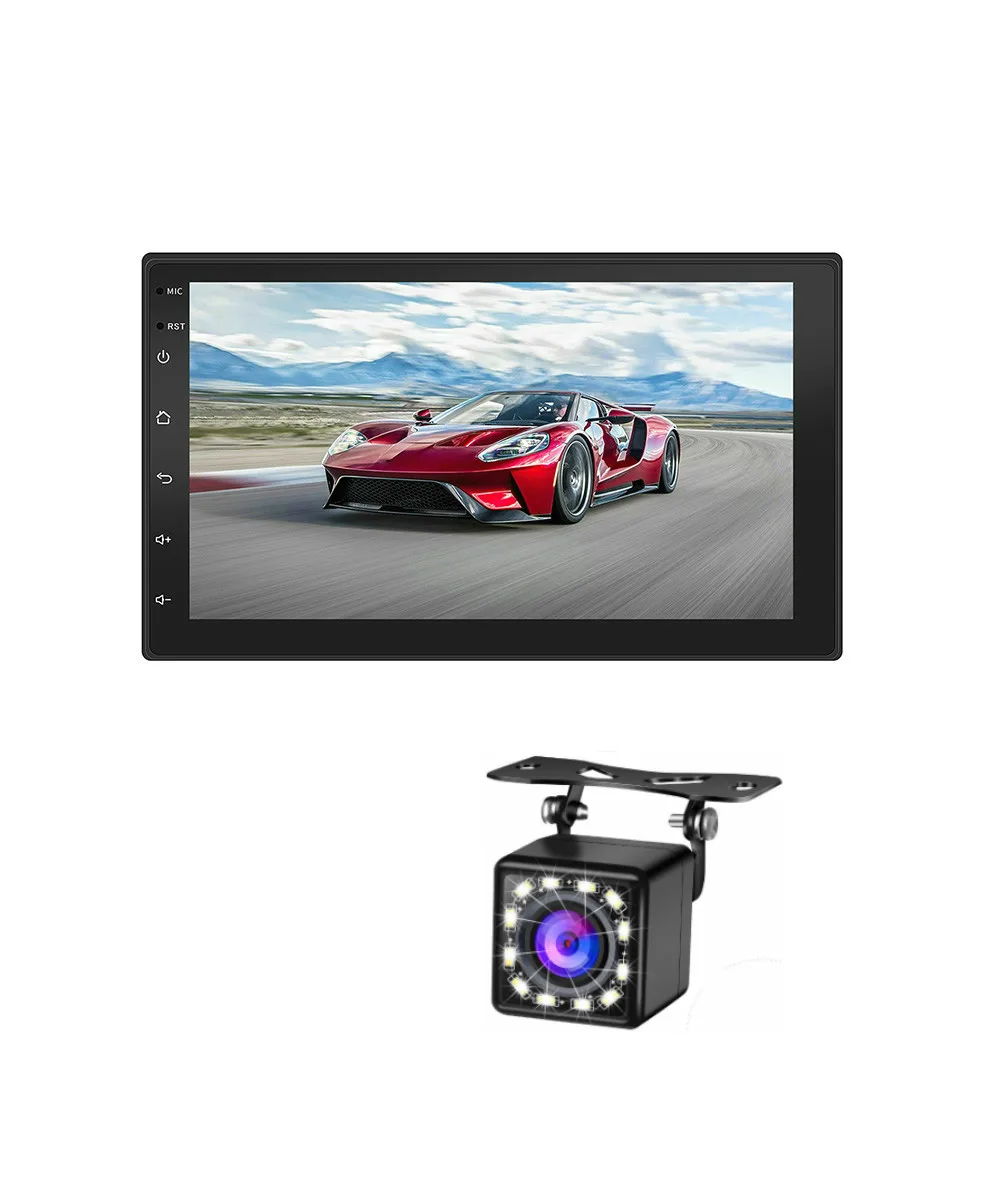 2 DIN Авторадио Android 7,1 Авто Радио мультимедийный плеер gps навигация 7 ''HD сенсорный экран MP5 Аудио Стерео Bluetooth - Цвет: with12led camera