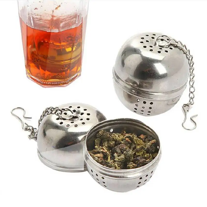 

Stainless Steel Ball Infusion Device Tea Infuser Strainer Net Sieve With Hook Loose Tea Spice Home Kitchen Accessories,