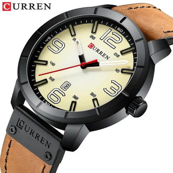 

Fashion Brand CURREN Classic Men's Watch Waterproof Date Leather Strap Analog Military Quartz Wristwatch Clock Erkek Kol Saati